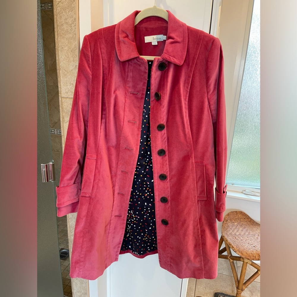 Boden pink fuschia coat size 6